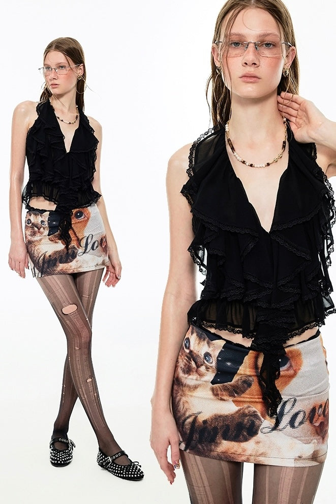 Ruffle Halter Top