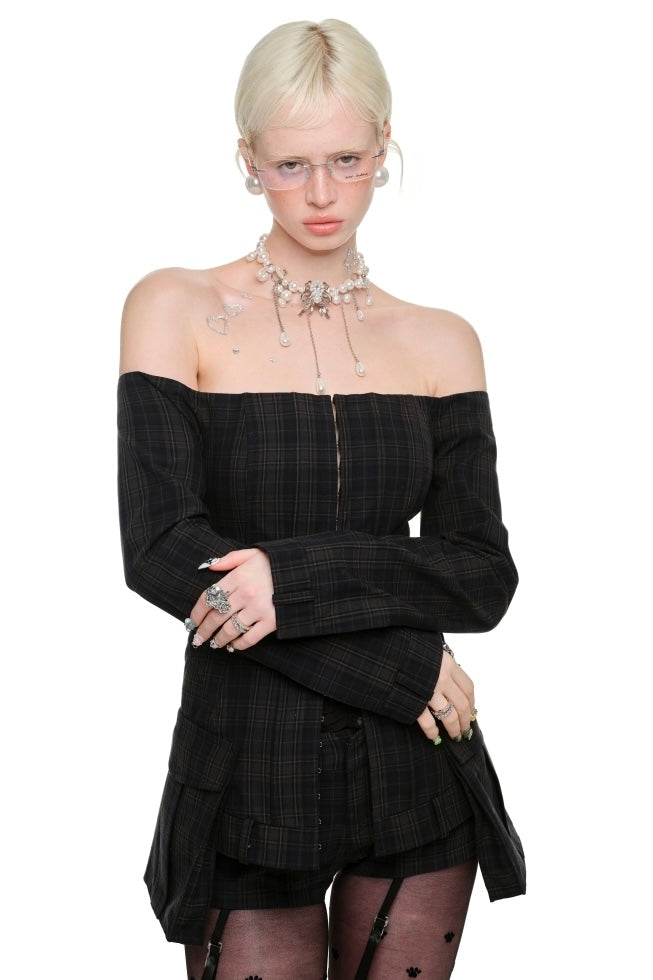 Off Shoulder Retro Blouse