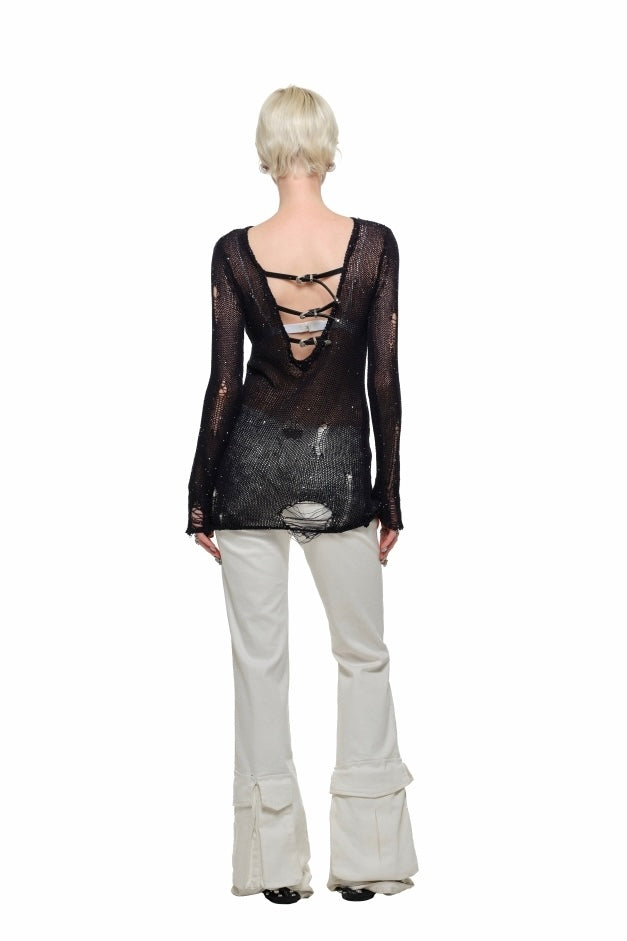 Buckle Net Sweater