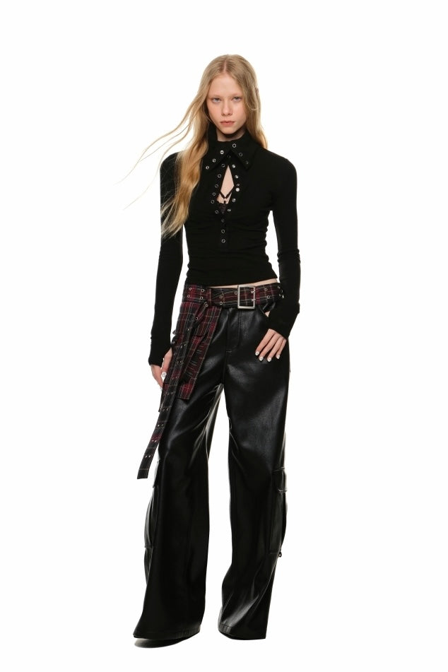 Button Up Collar Long Sleeve