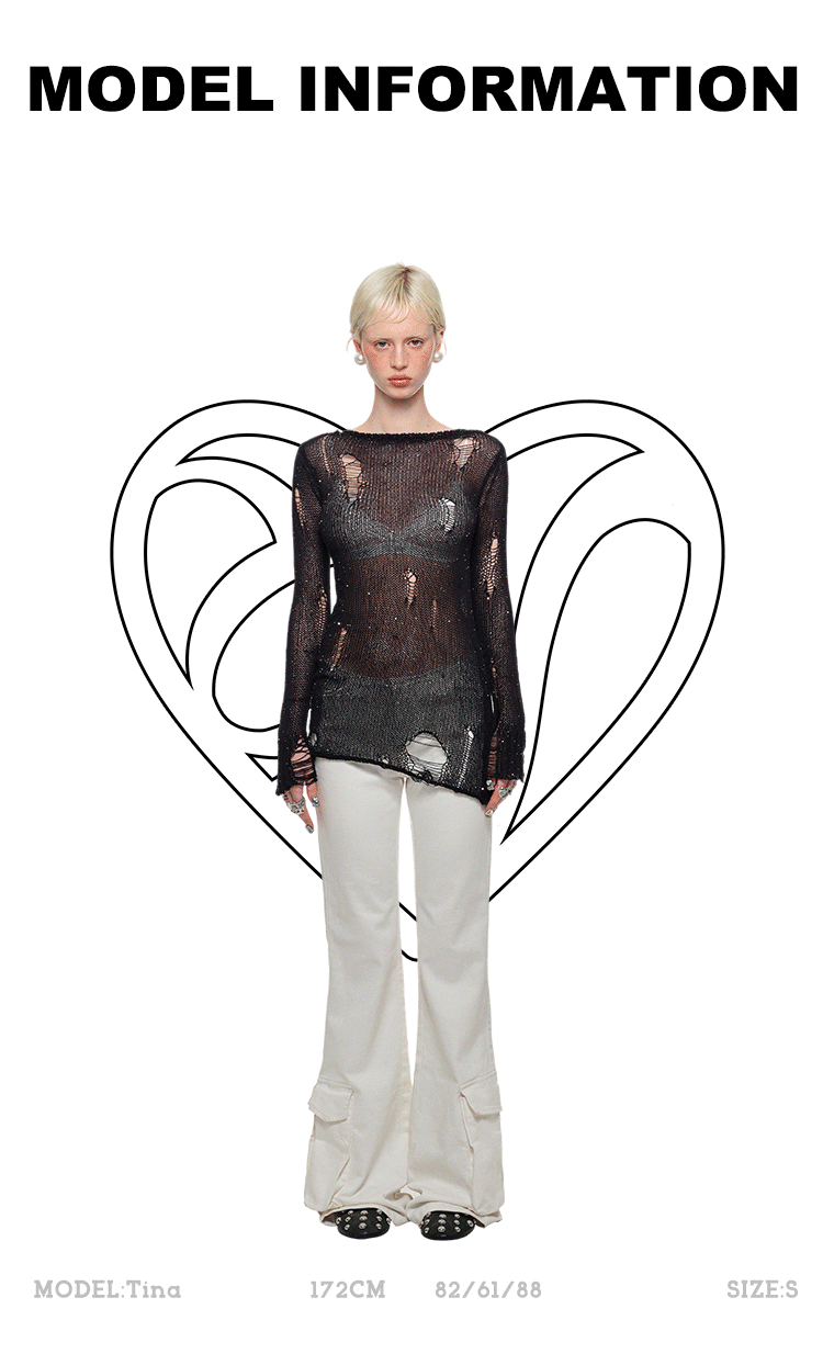 Buckle Net Sweater