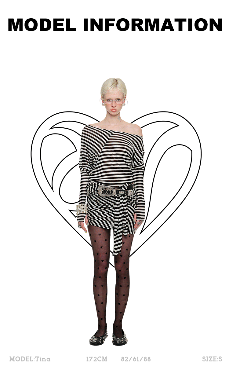 Striped 1-Shoulder Mini Dress