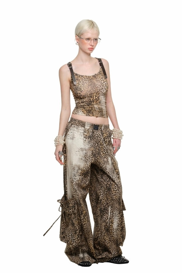 Leopard Baggy Bow Pants