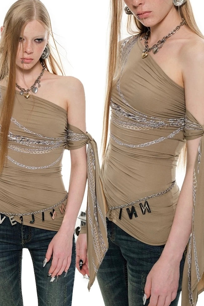 One Shoulder Chain Top
