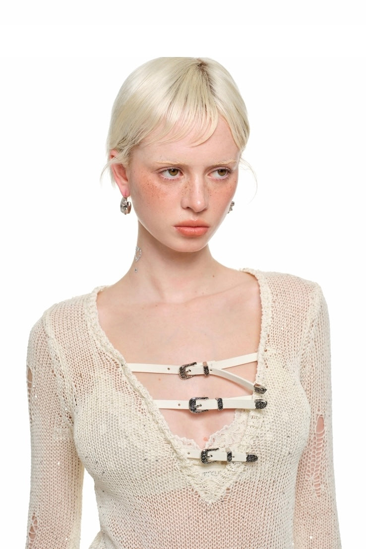 Buckle Net Sweater