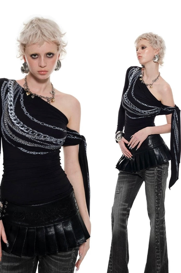One Shoulder Chain Top