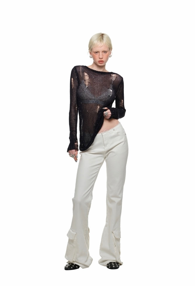 Buckle Net Sweater