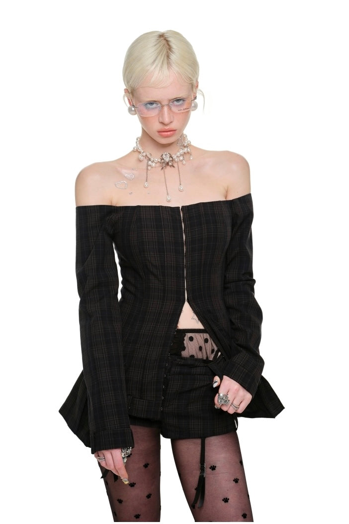 Off Shoulder Retro Blouse