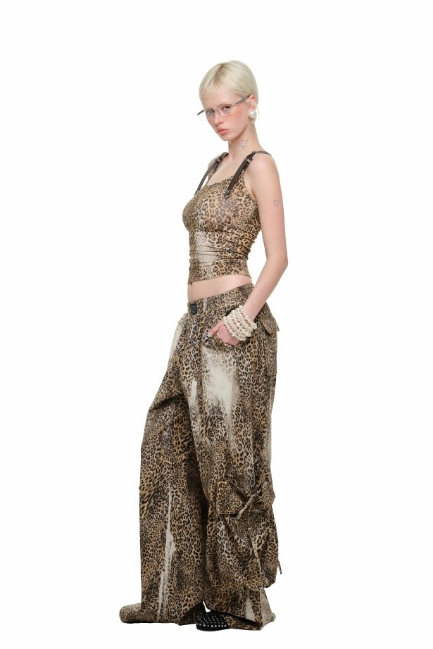 Leopard Baggy Bow Pants