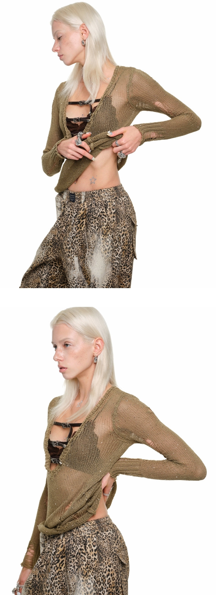 Buckle Net Sweater