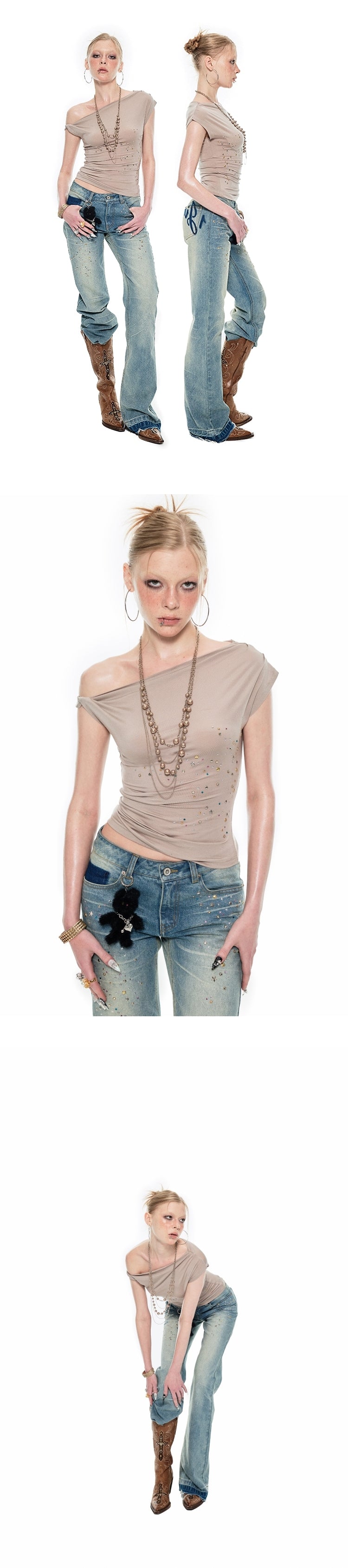 Off 1-Shoulder Star Top