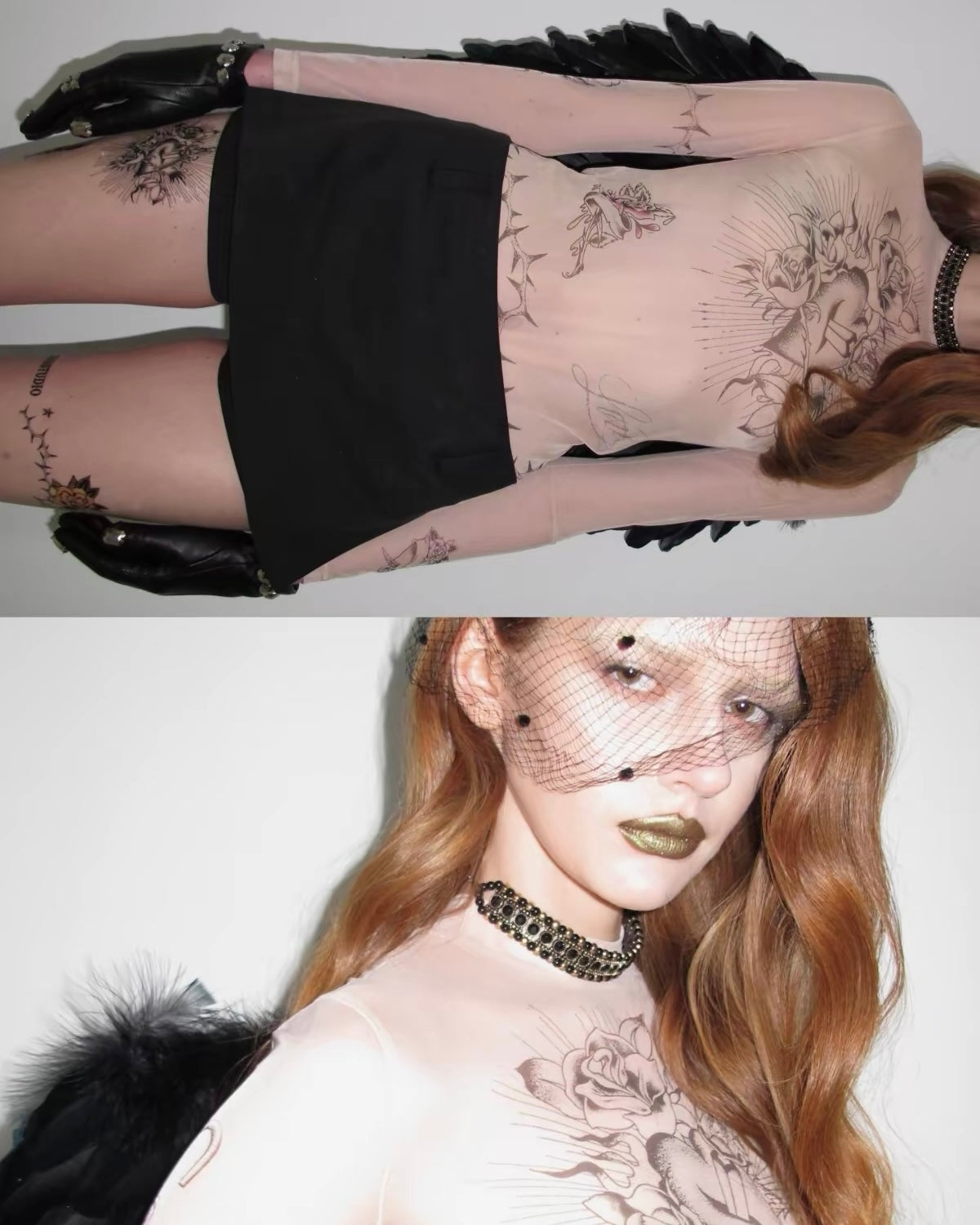 Inked Halo Mesh Top