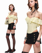 Rose Eyelet Cotton Corset Top