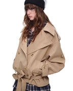 Crop Belted Trench Jacket