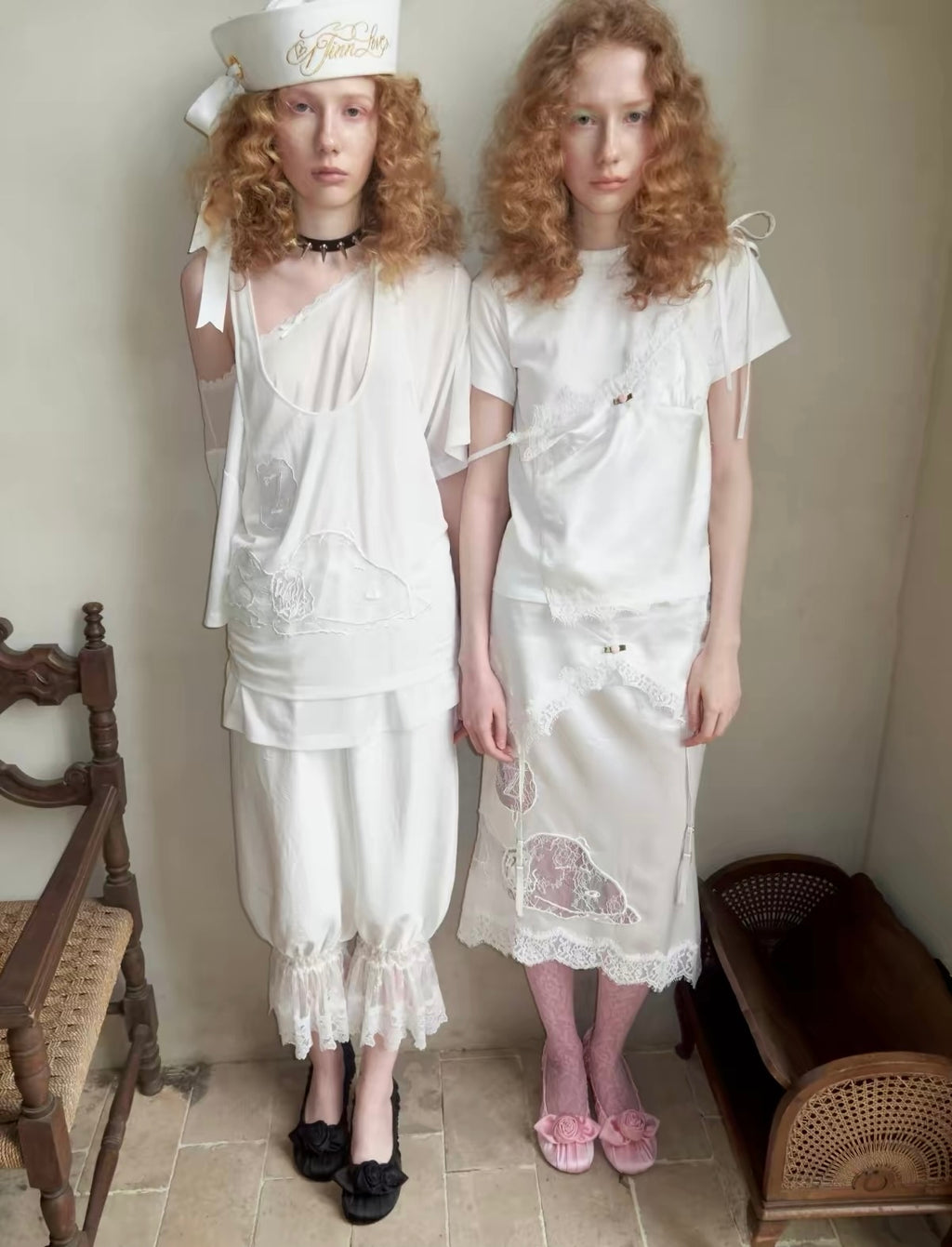 Lace Snoopy White Midi Skirt