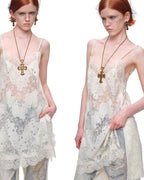Lace Cutout Cami Slip Dress