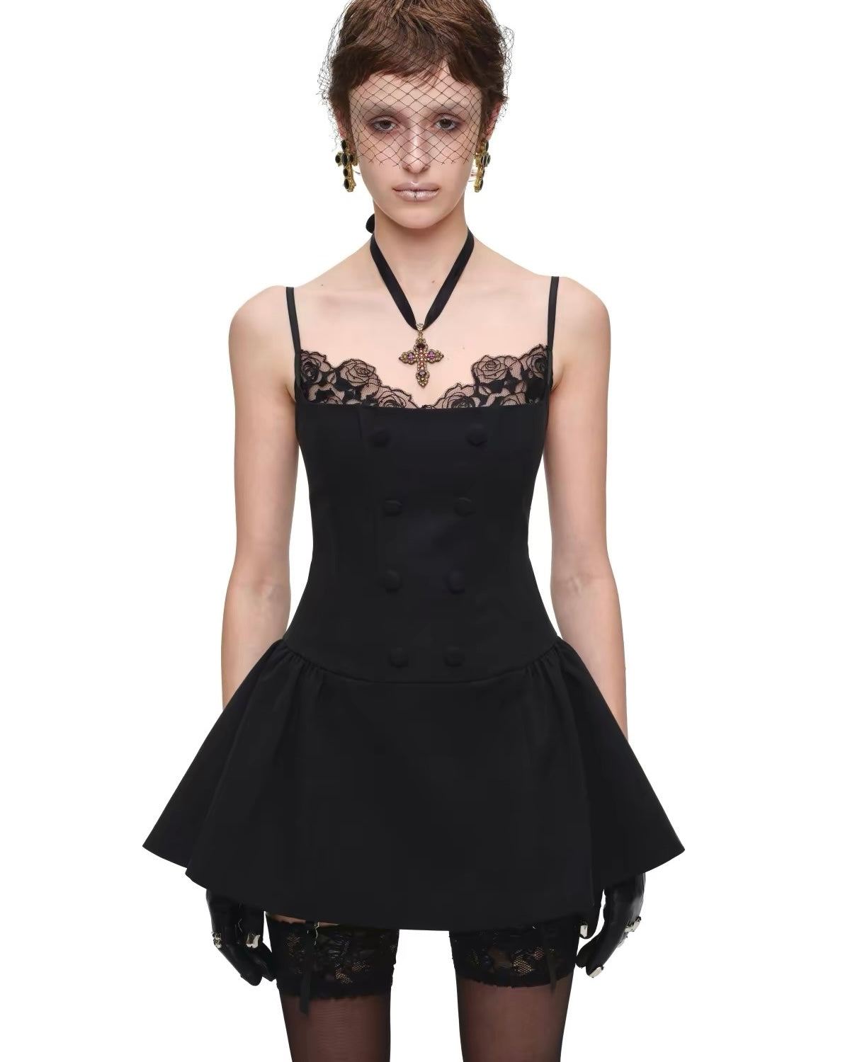 Corset Napoleon-Button Mini Dress – 1JINN STUDIO