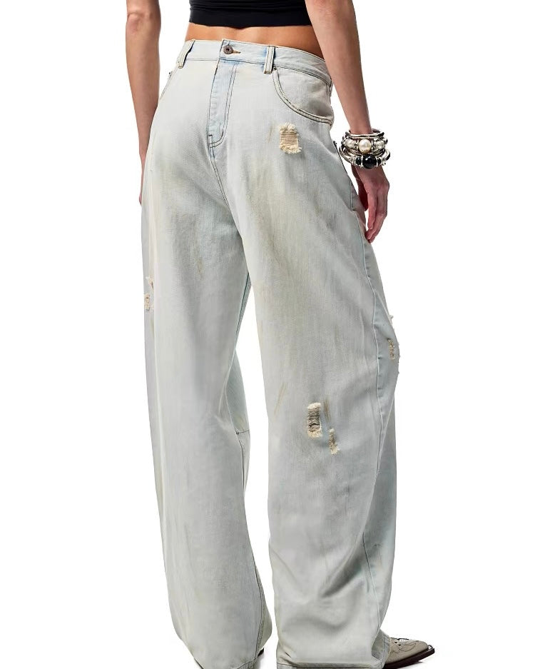 1JINN Print Wide-Leg Jeans