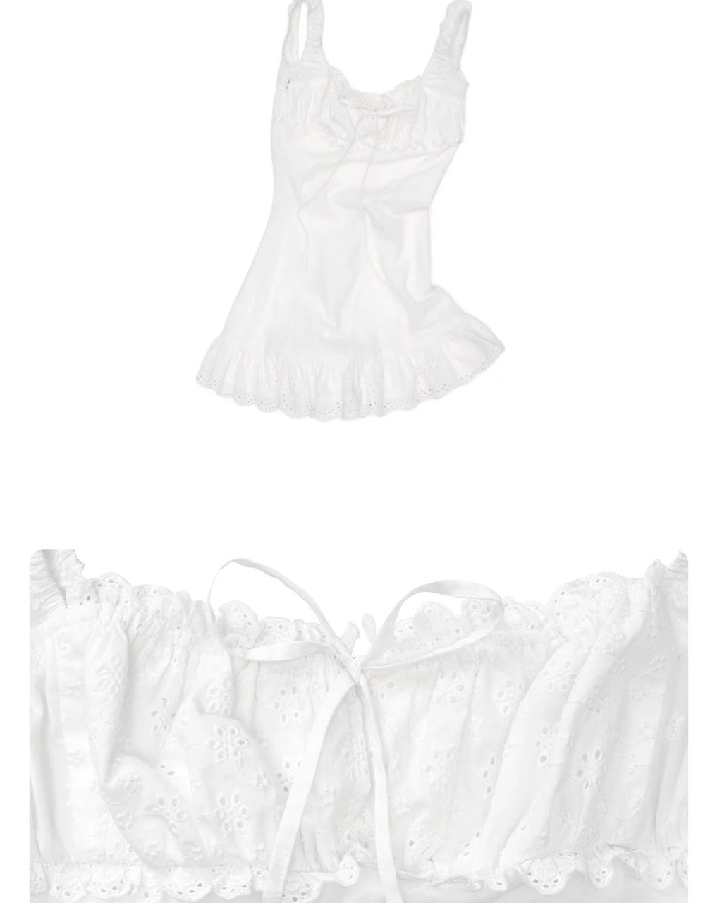 Cotton Eyelet Corset Mini Dress