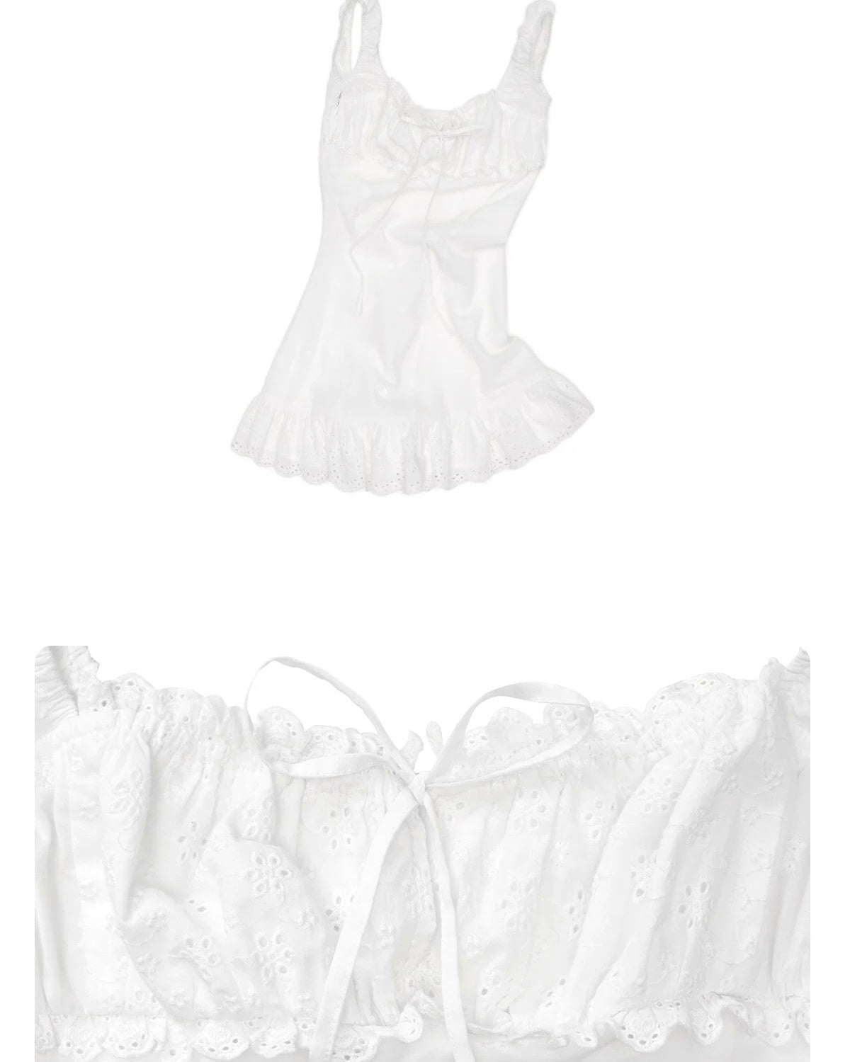 Cotton Eyelet Corset Mini Dress
