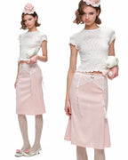Romantic Cotton Lace Midi Skirt