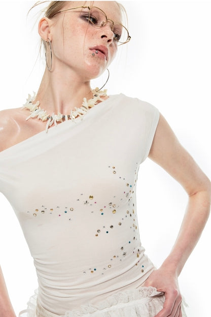 Off 1-Shoulder Star Top