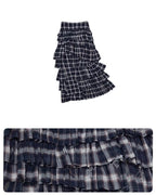 Deconstructed Plaid Tiered Maxi Skirt