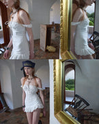 Cotton Eyelet Corset Mini Dress
