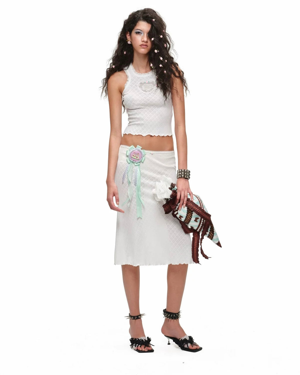 Romantic Cotton Lace Midi Skirt