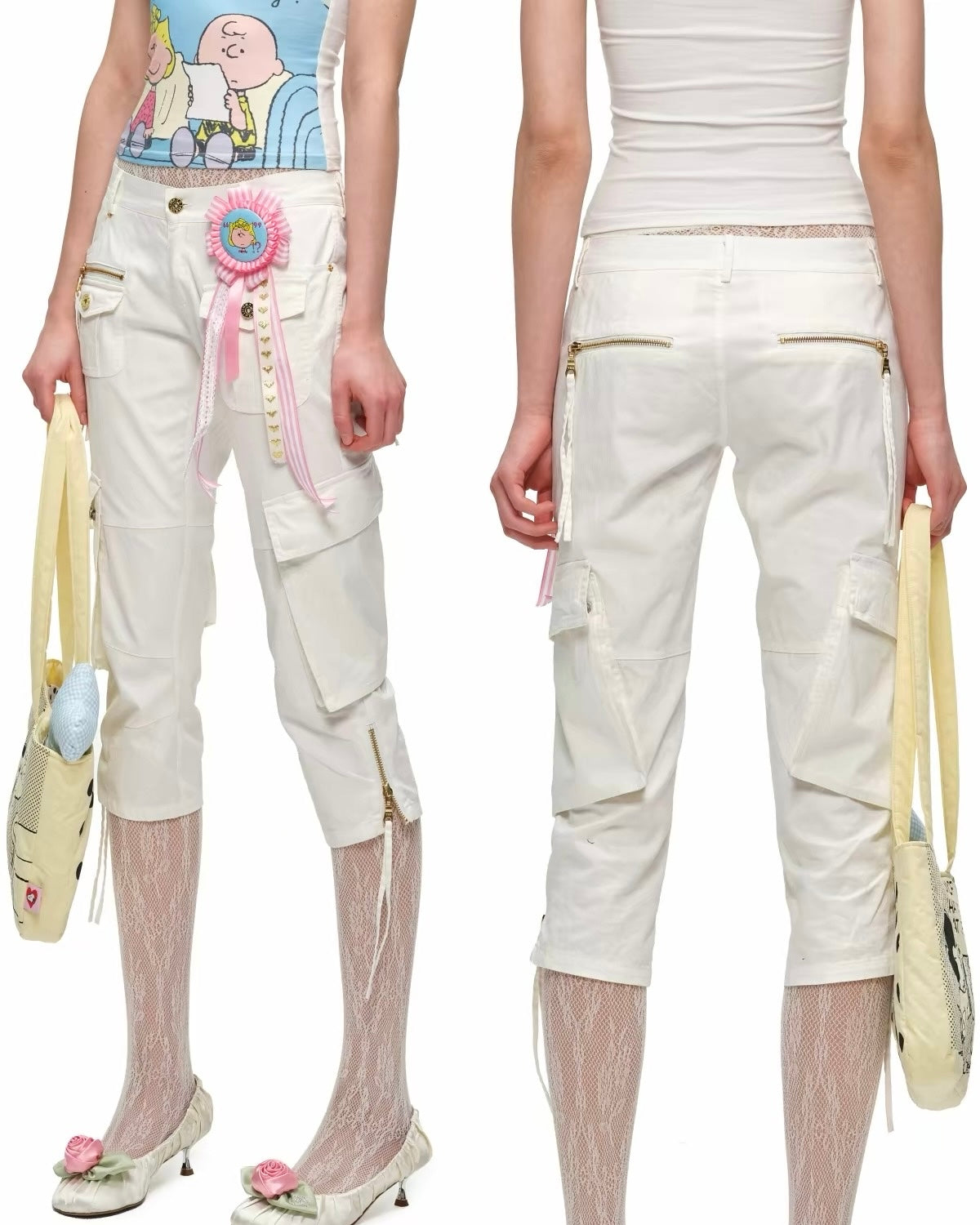 Multi-Pocket Capri Pants