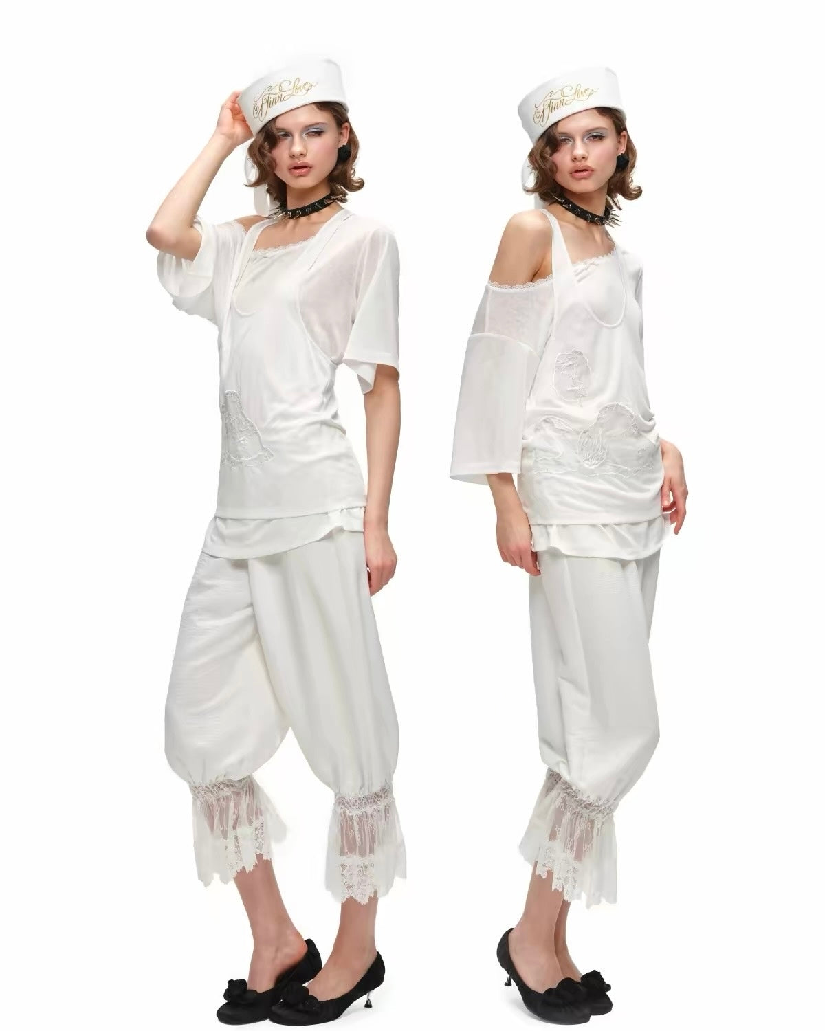 Two-Piece Lace Patch Top