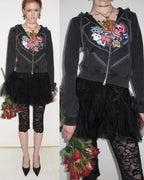 Snoopy Heart-Print Zip Hoodie & Flare Sweatpants Set