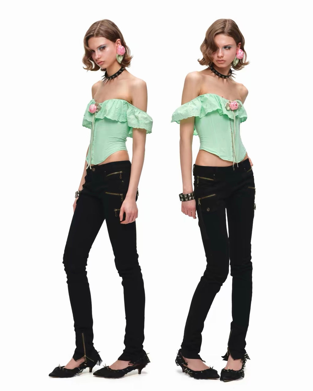 Rose Eyelet Cotton Corset Top
