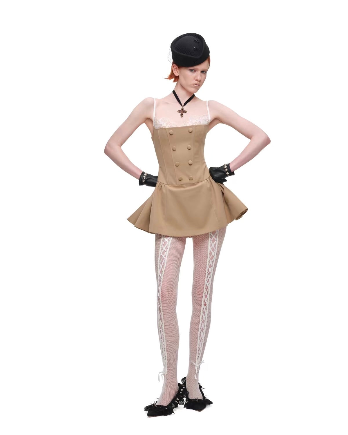 Corset Napoleon-Button Mini Dress