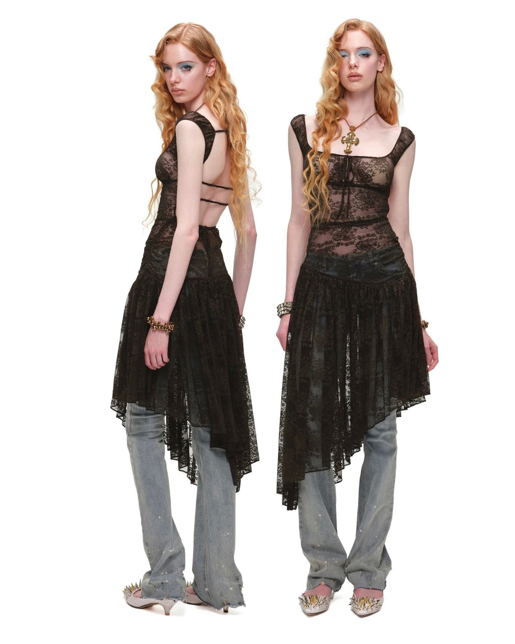 Nocturne Lace Asymmetric Dress