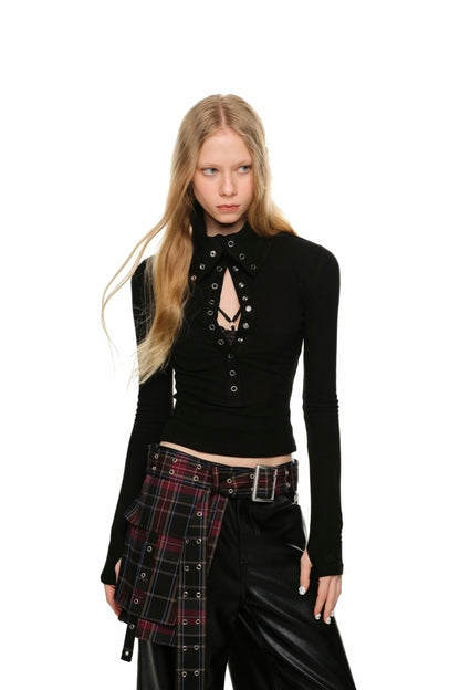 Button Up Collar Long Sleeve
