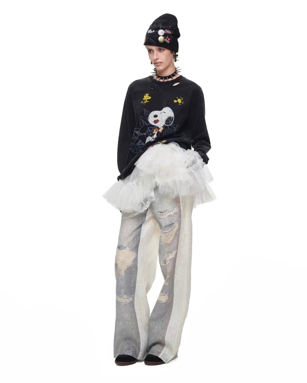 Snoopy Distressed Tattoo Long Sleeve Tee