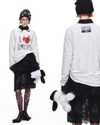 "I ♥ Snoopy" Distressed Spray-Print Oversized Tee