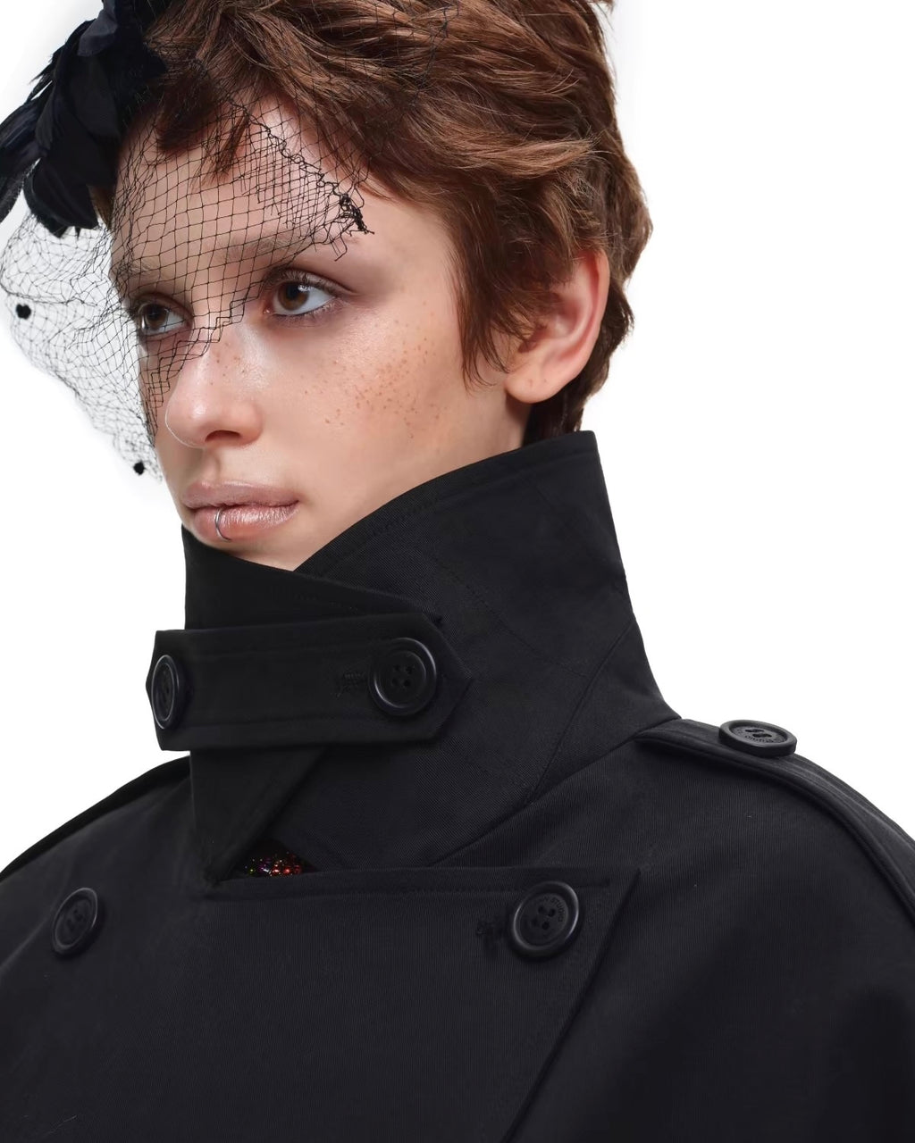 Crop Belted Trench Jacket