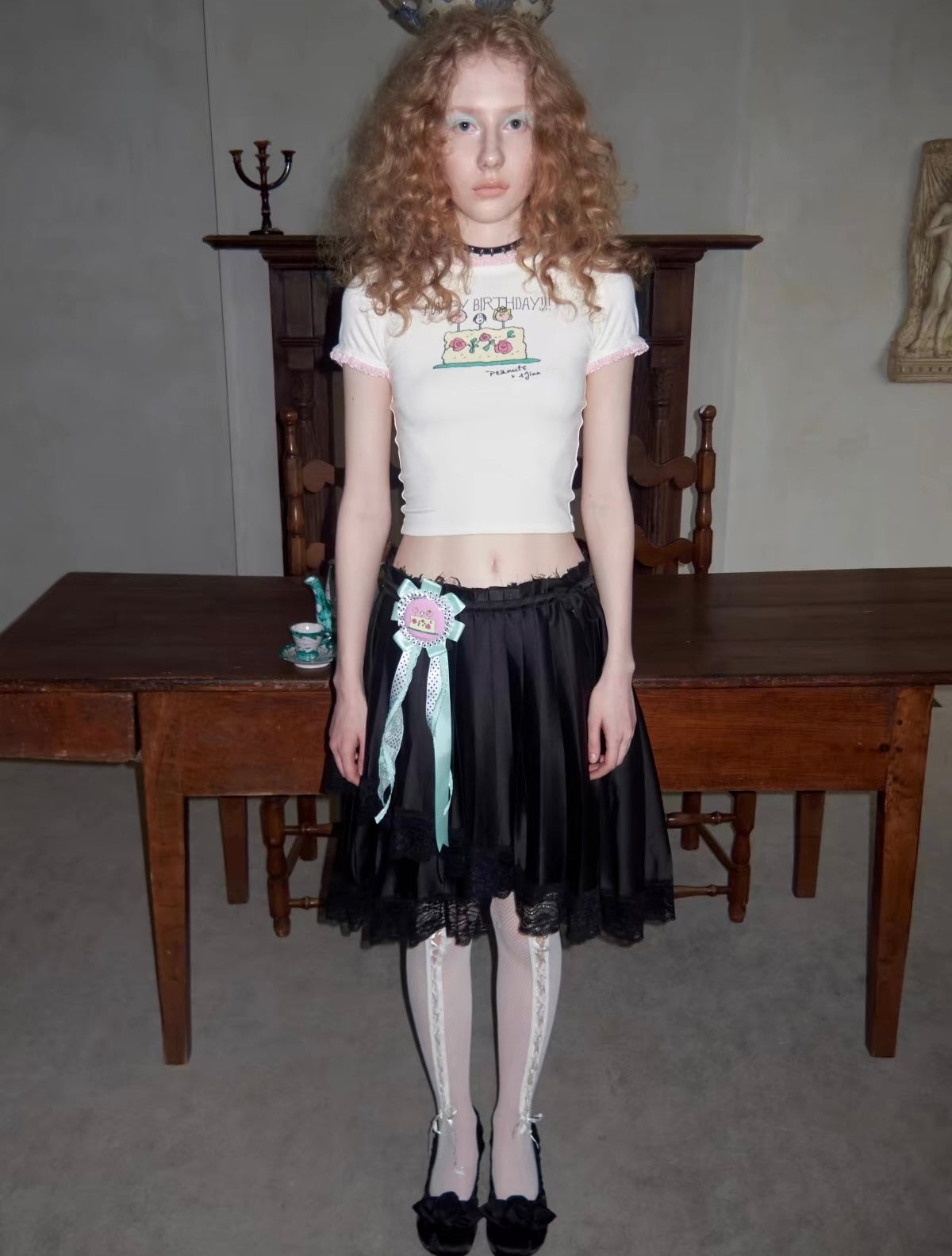 Peanuts Print Crop Tee