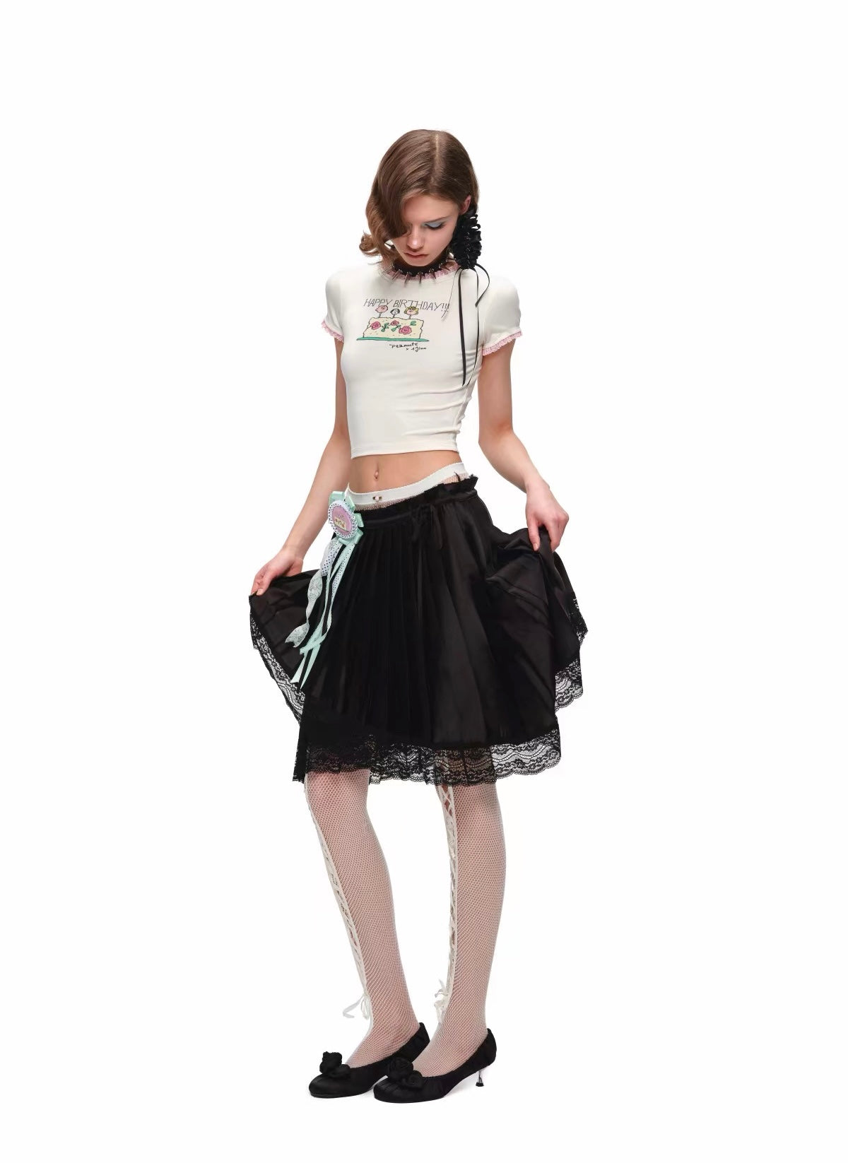 Peanuts Print Crop Tee