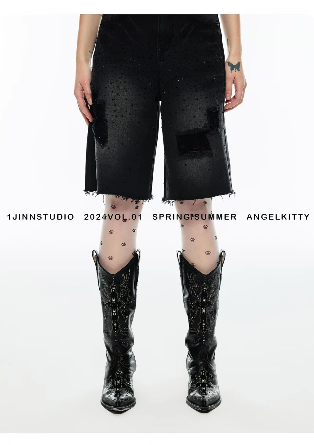 Embroidered Cross Cowboy Boots