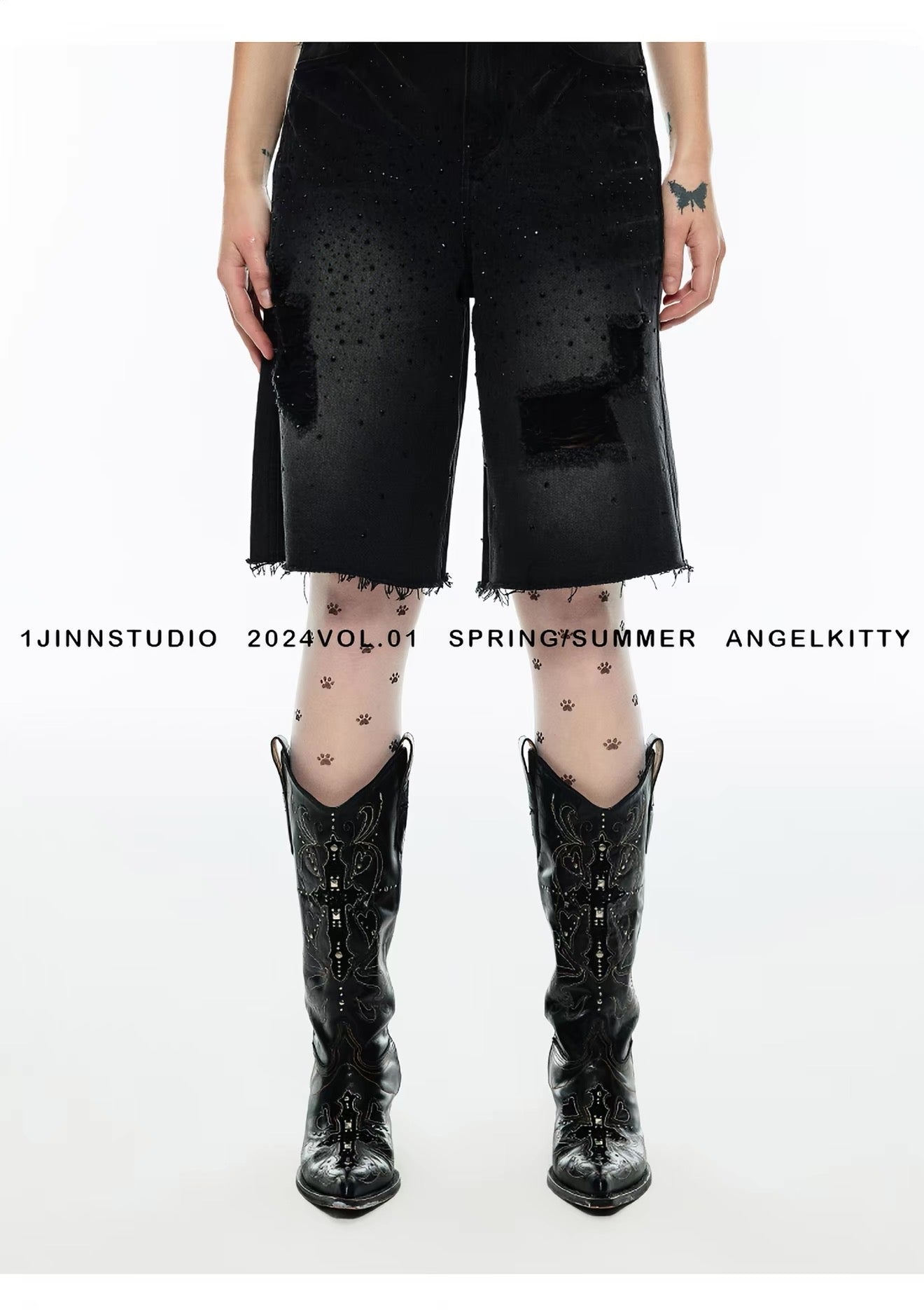 Embroidered Cross Cowboy Boots