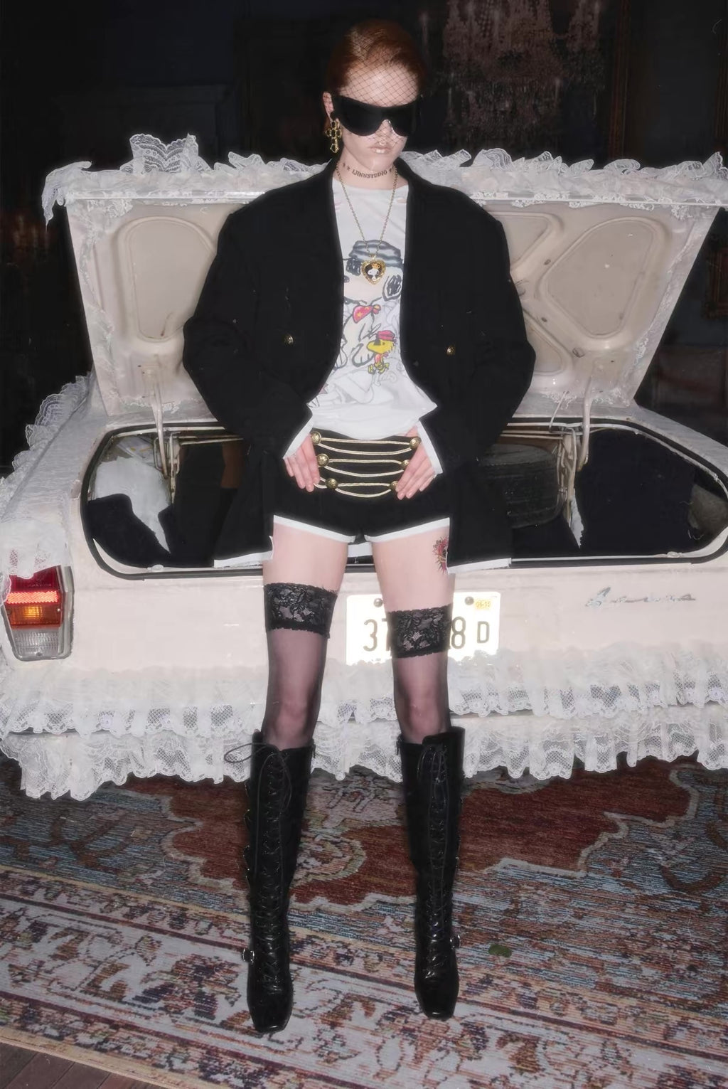Napoleon Button Rope-Trim Shorts