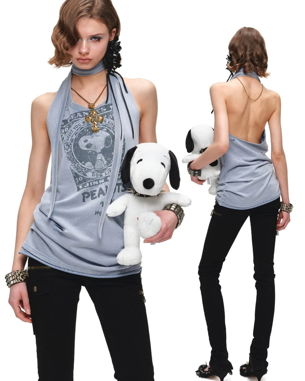 Grunge Snoopy Choker Tank