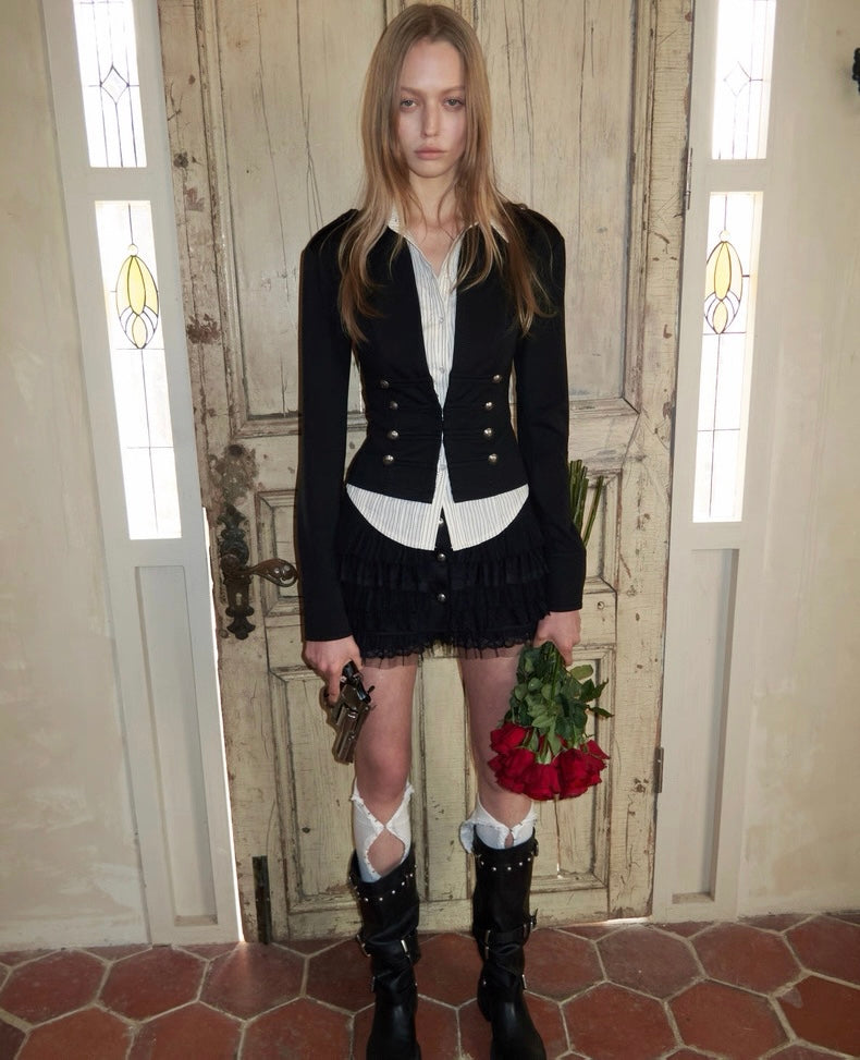 Buttoned Shirt Blazer