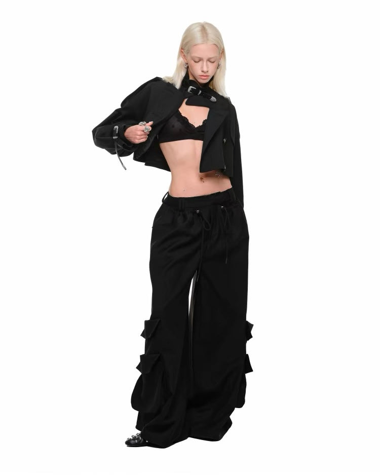 Belted Ultra-Cropped Trench Jacket