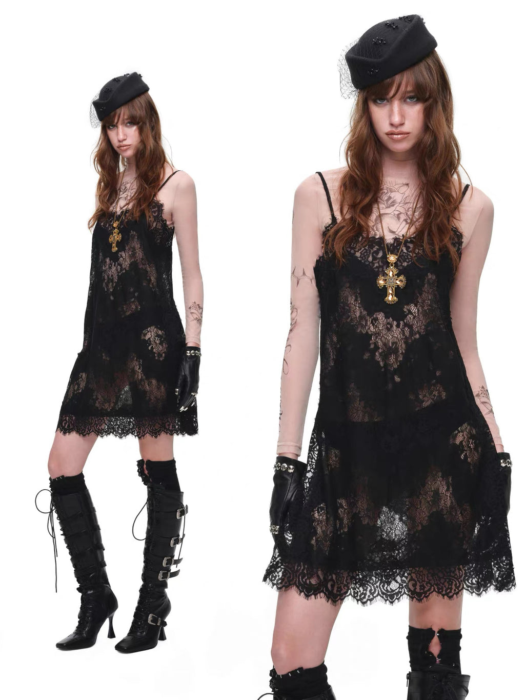 Inked Halo Mesh Top