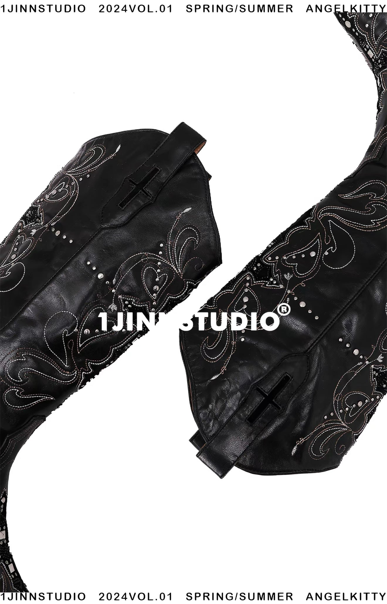 Embroidered Cross Cowboy Boots