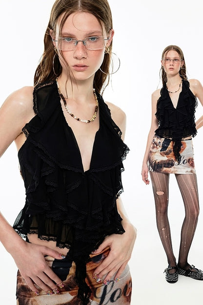 Ruffle Halter Top